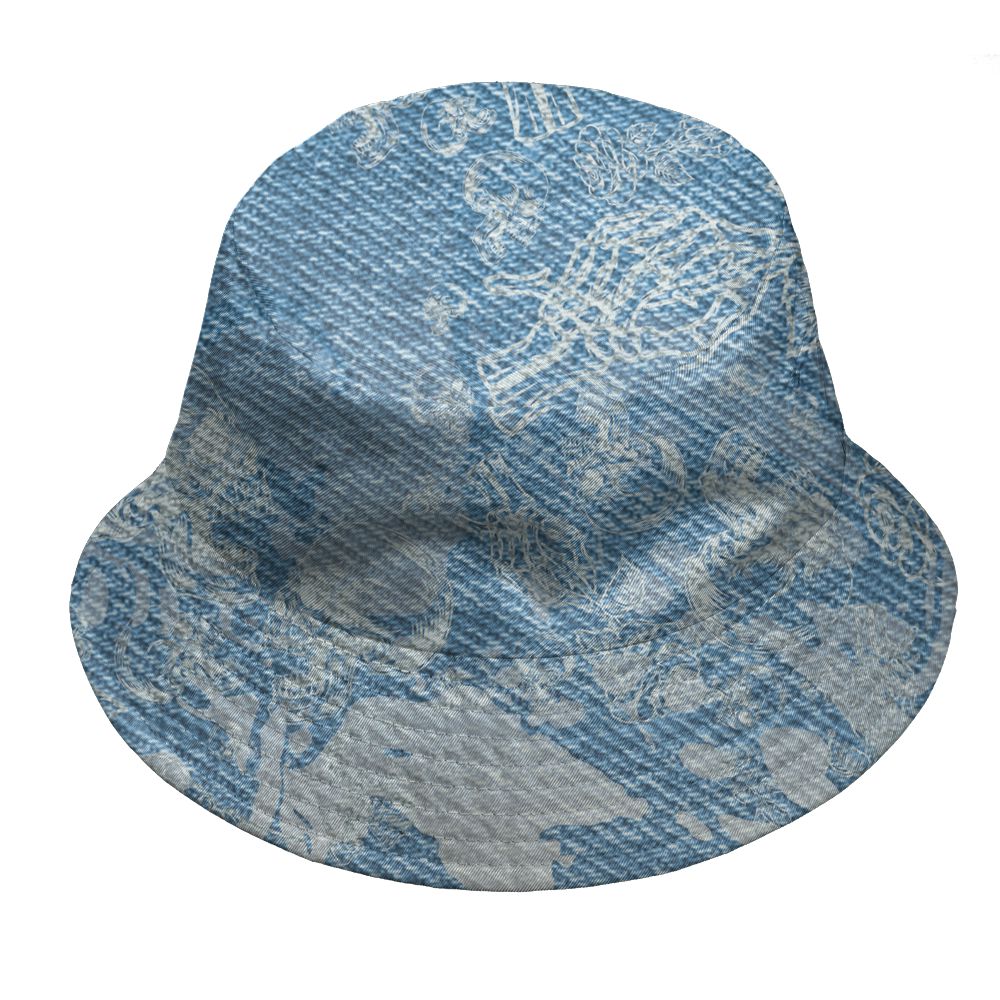 Denim-Worn-Blue-4s-NastyJamz-Bucket-Hat-Match-Skulls-Pattern-All-Over-Print