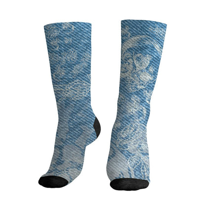 Denim-Worn-Blue-4s-NastyJamz-Socks-Match-Skulls-Pattern-3D-All-Over-Print
