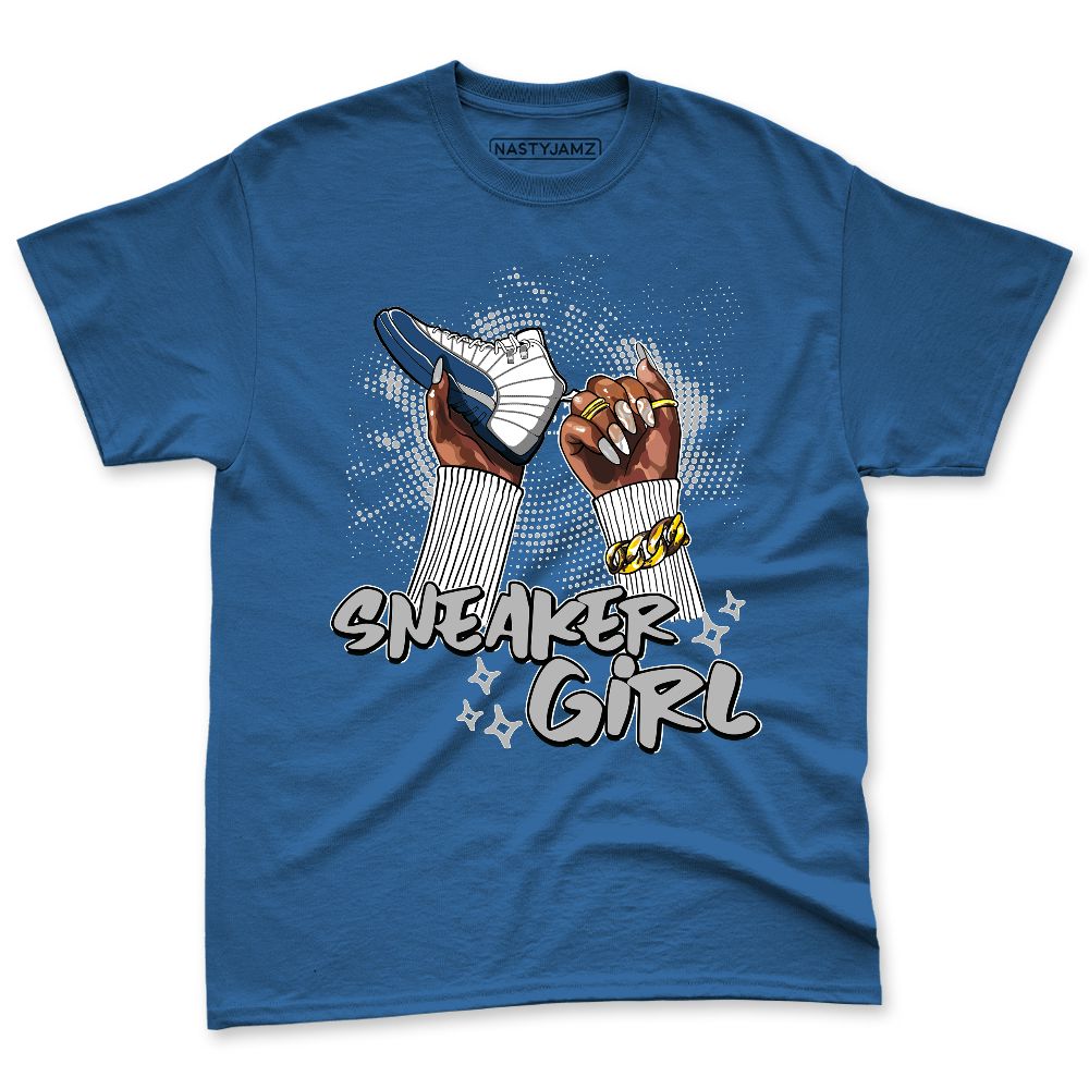 French-Blue-12s-NastyJamz-Premium-T-Shirt-Match-Sneaker-Girl-Nail