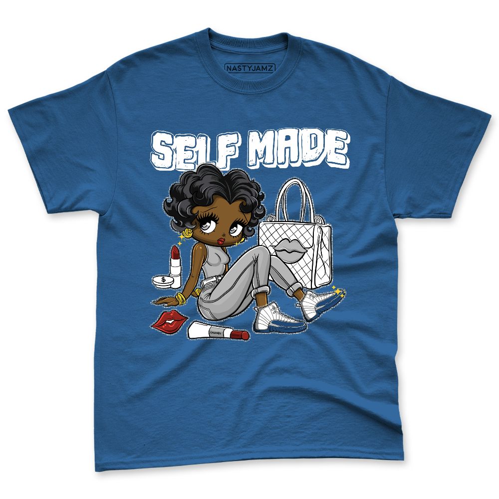 French-Blue-12s-NastyJamz-Premium-T-Shirt-Match-Sneaker-Girl-Selfmade