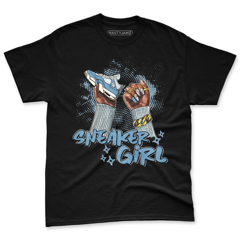 Denim-Worn-Blue-4s-NastyJamz-Premium-T-Shirt-Match-Sneaker-Girl-Nail