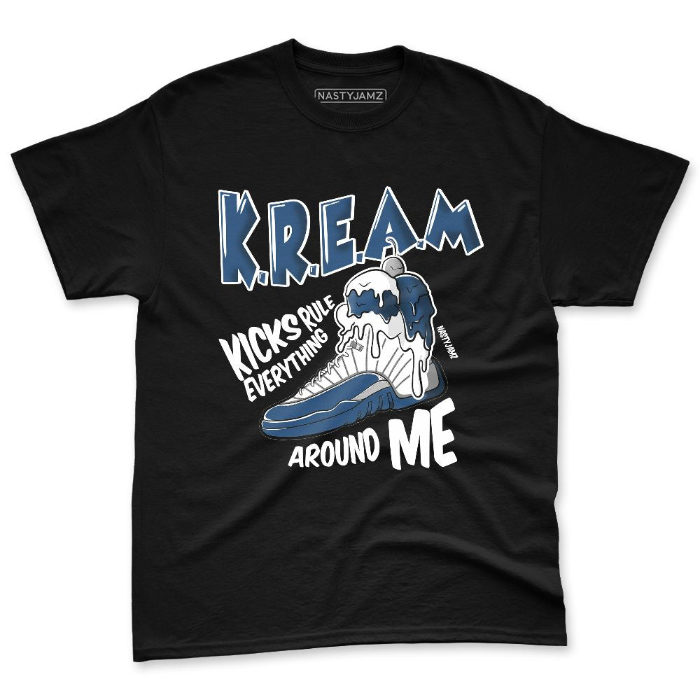 French-Blue-12s-NastyJamz-Premium-T-Shirt-Match-Kream-Sneaker