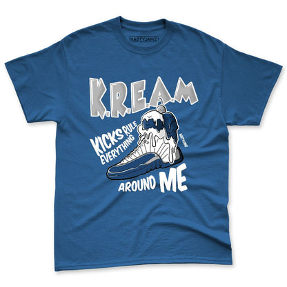 French-Blue-12s-NastyJamz-Premium-T-Shirt-Match-Kream-Sneaker