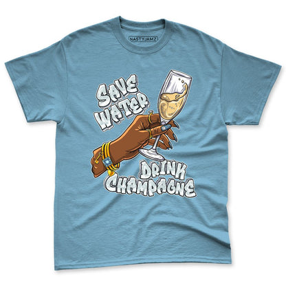 Denim-Worn-Blue-4s-NastyJamz-Premium-T-Shirt-Match-Drink-Champagne