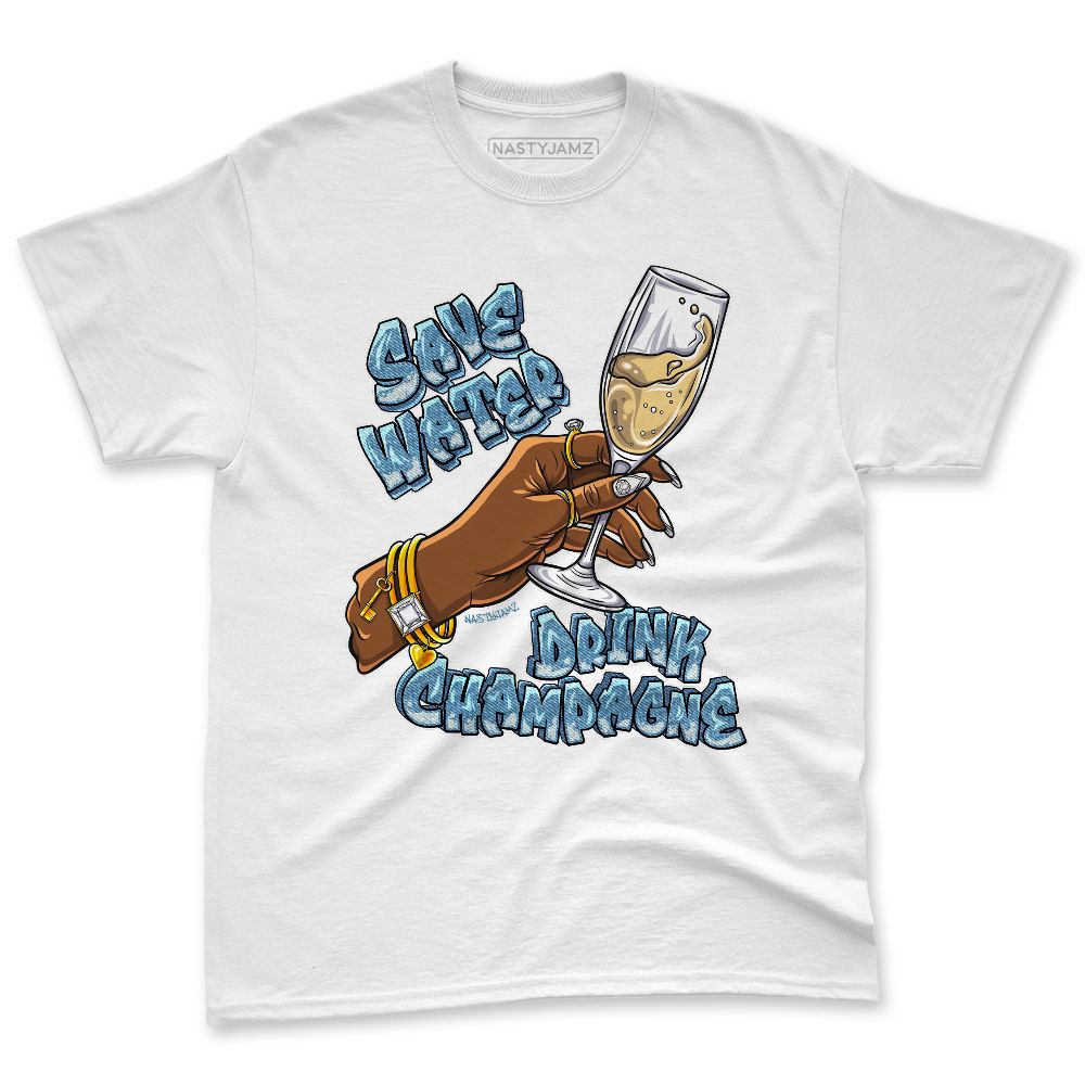 Denim-Worn-Blue-4s-NastyJamz-Premium-T-Shirt-Match-Drink-Champagne