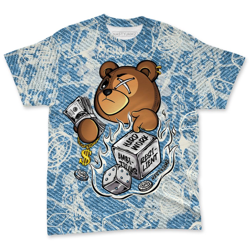 Denim-Worn-Blue-4s-NastyJamz-T-Shirt-Match-Hustle-Casino-BER-3D-All-Over-Print