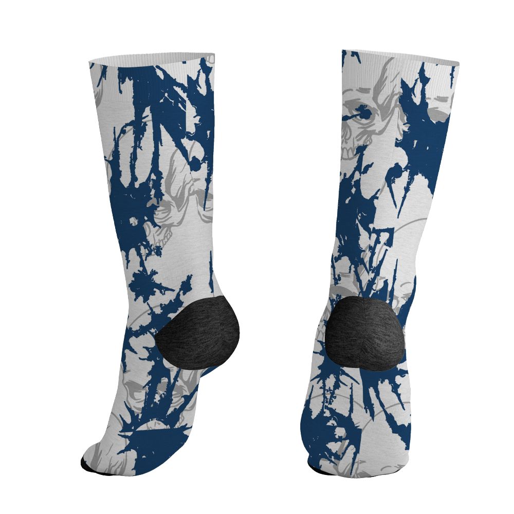 AJ 12 French Blue.NastyJamz Socks Match.Dirty Love Skull 3D