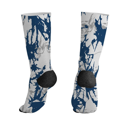 AJ 12 French Blue.NastyJamz Socks Match.Dirty Love Skull 3D