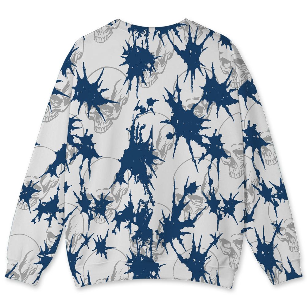 French-Blue-12s-NastyJamz-Sweatshirt-Match-Dirty-Love-Skull-All-Over-Print