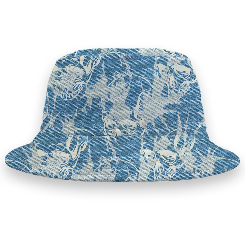 Denim-Worn-Blue-4s-NastyJamz-Bucket-Hat-Match-Dirty-Love-Skull-All-Over-Print