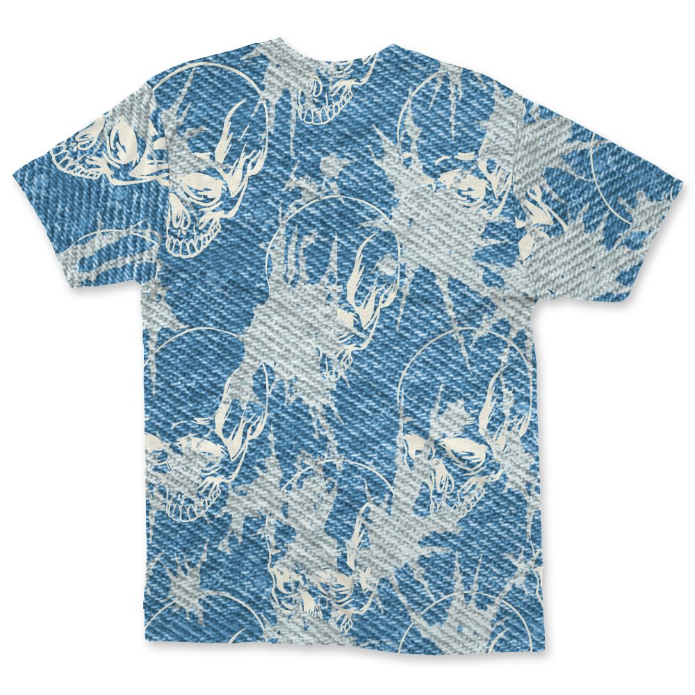Denim-Worn-Blue-4s-NastyJamz-T-Shirt-Match-Dirty-Love-Skull-3D-All-Over-Print