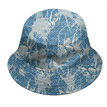 Denim-Worn-Blue-4s-NastyJamz-Bucket-Hat-Match-Dirty-Love-Skull-All-Over-Print