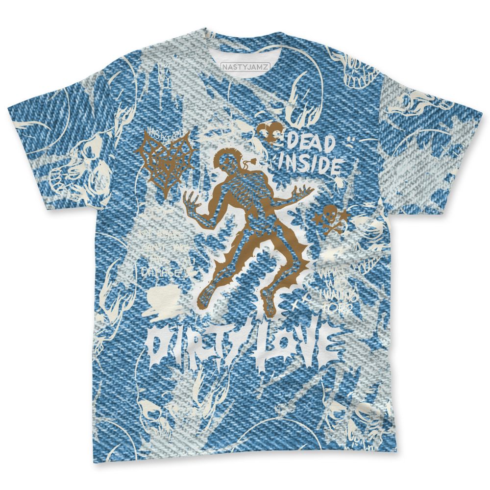 Denim-Worn-Blue-4s-NastyJamz-T-Shirt-Match-Dirty-Love-Skull-3D-All-Over-Print