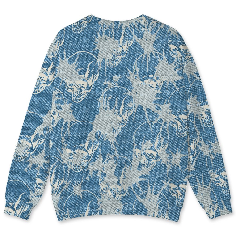 Denim-Worn-Blue-4s-NastyJamz-Sweatshirt-Match-Dirty-Love-Skull-3D-All-Over-Print