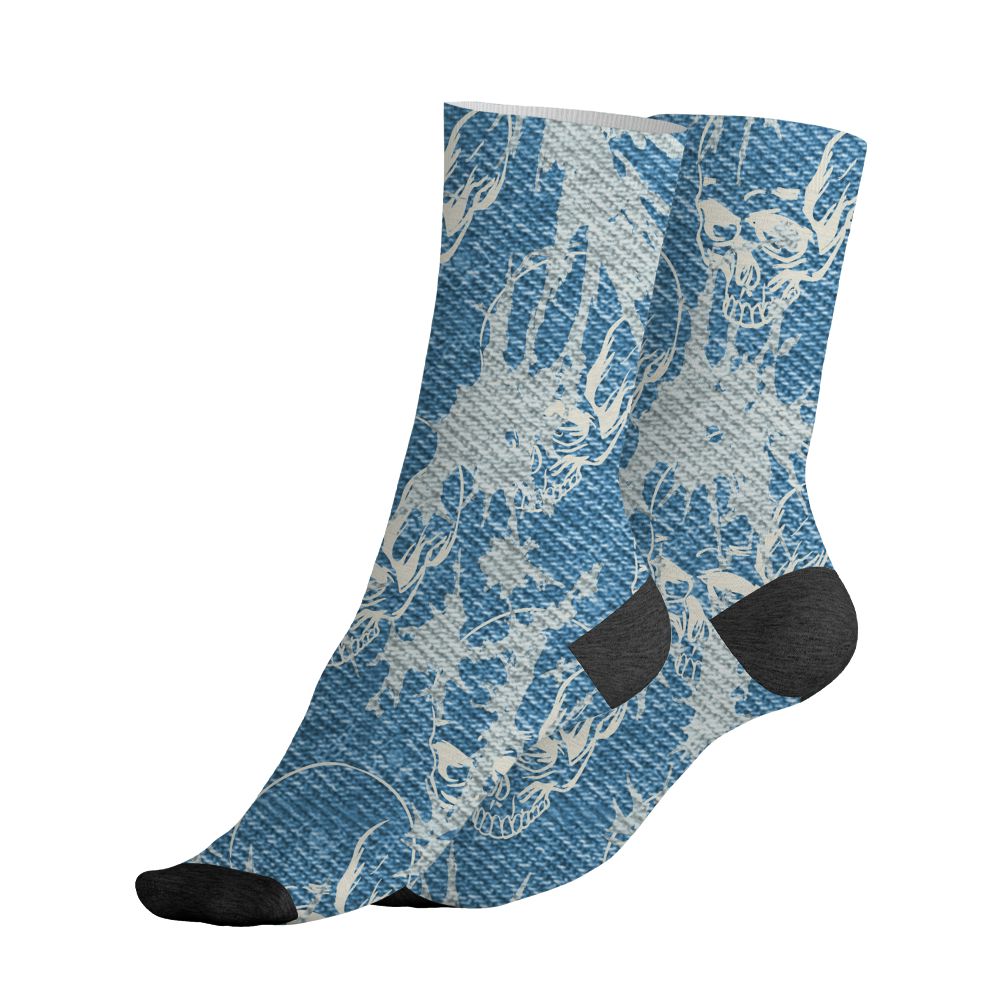 Denim-Worn-Blue-4s-NastyJamz-Socks-Match-Dirty-Love-Skull-3D-All-Over-Print