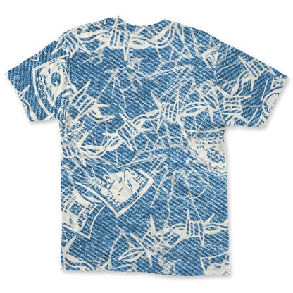 Denim-Worn-Blue-4s-NastyJamz-T-Shirt-Match-Doubt-Kills-Dreams-3D-All-Over-Print