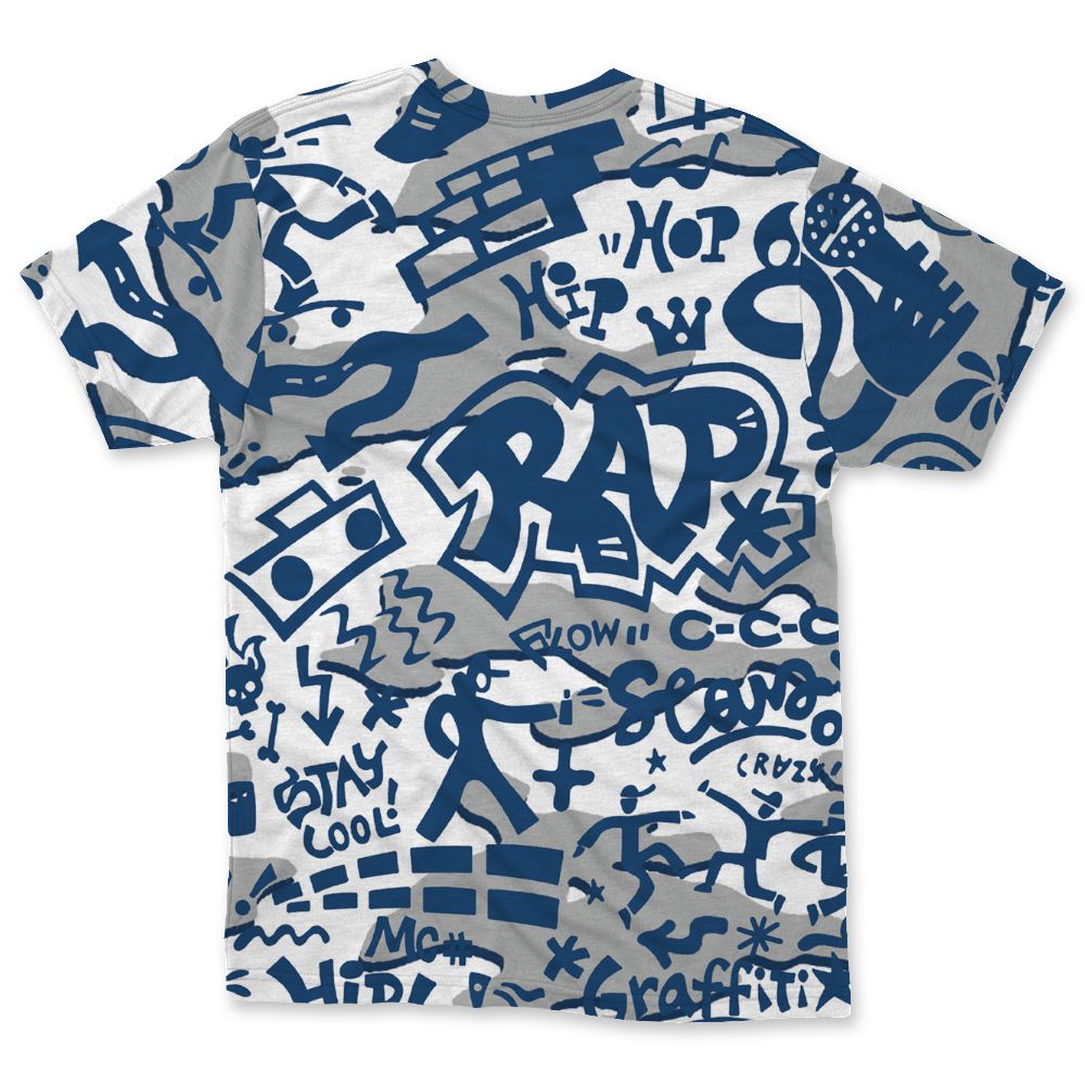 French-Blue-12s-NastyJamz-T-Shirt-Match-Pattern-Rap-Streetwear-All-Over-Print