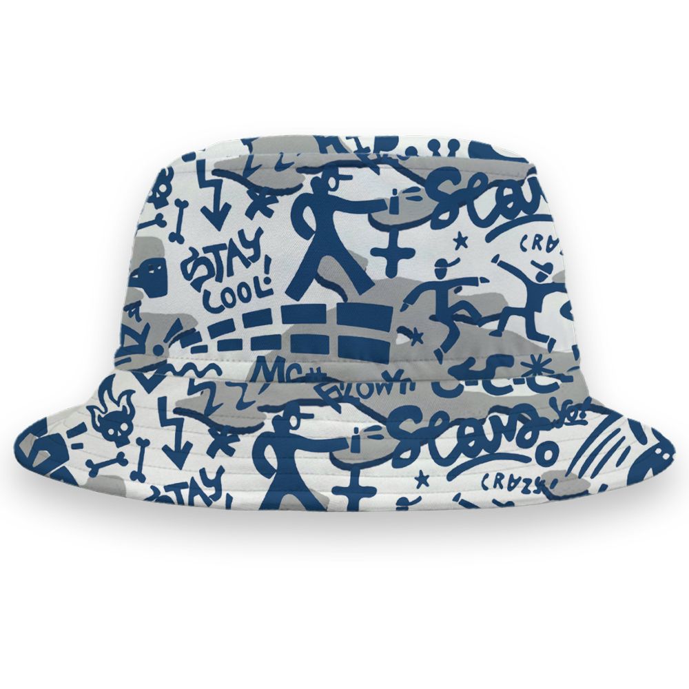 French-Blue-12s-NastyJamz-Bucket-Hat-Match-Pattern-Rap-Streetwear-All-Over-Print