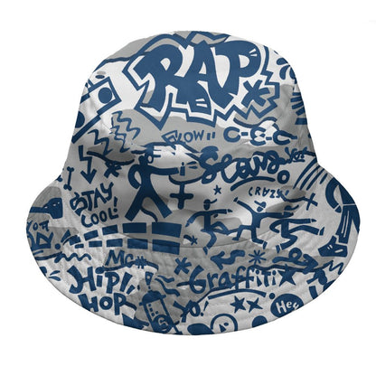 French-Blue-12s-NastyJamz-Bucket-Hat-Match-Pattern-Rap-Streetwear-All-Over-Print