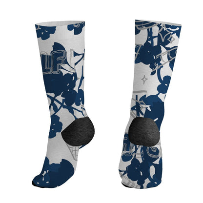 AJ 12 French Blue.NastyJamz Socks Match.Sneaker Girl Selfmade 3D