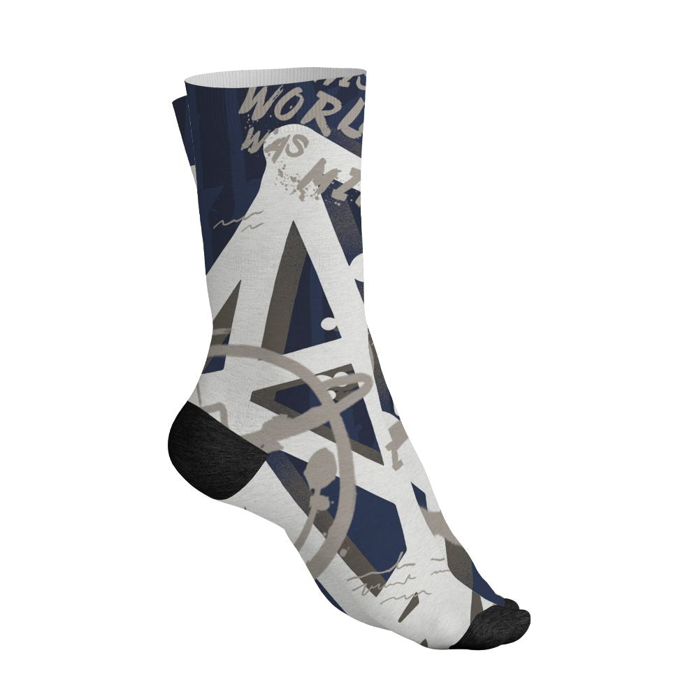 AJ 12 French Blue.NastyJamz Socks Match.Pattern Luther Team 3D