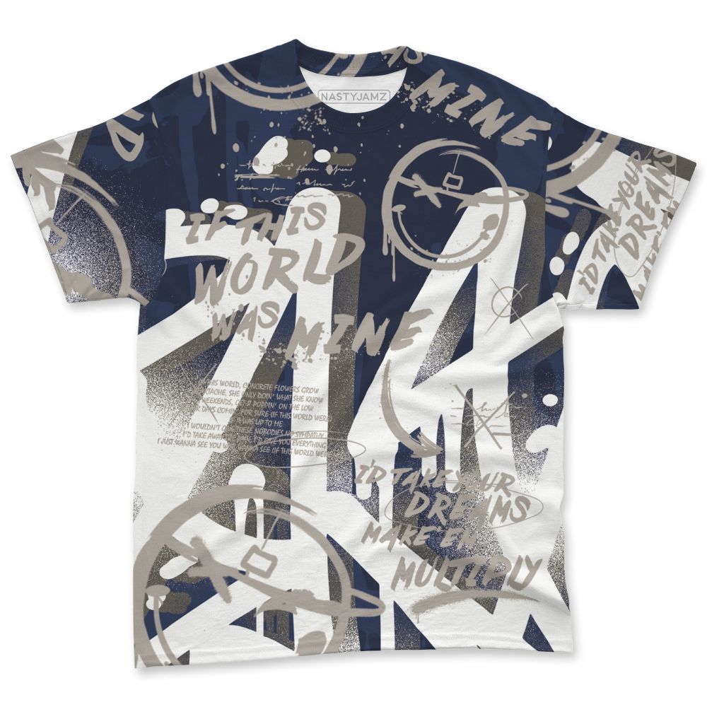 French-Blue-12s-NastyJamz-T-Shirt-Match-Pattern-Luther-Team-All-Over-Print