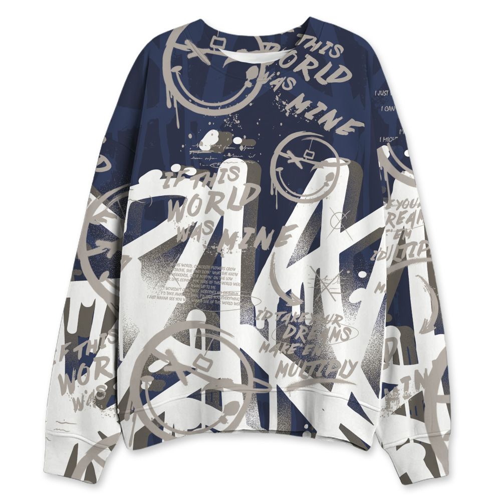 French-Blue-12s-NastyJamz-Sweatshirt-Match-Pattern-Luther-Team-All-Over-Print