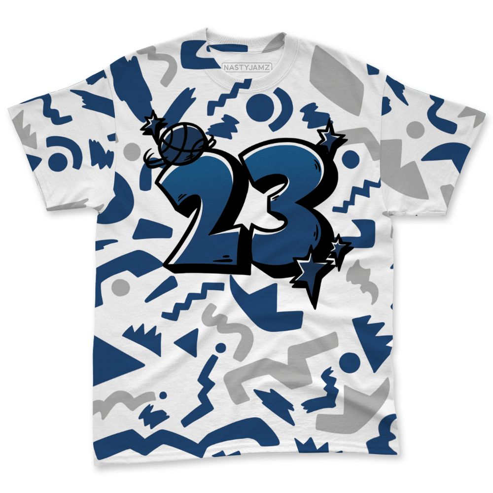 French-Blue-12s-NastyJamz-T-Shirt-Match-Number-23-Cartoon-All-Over-Print