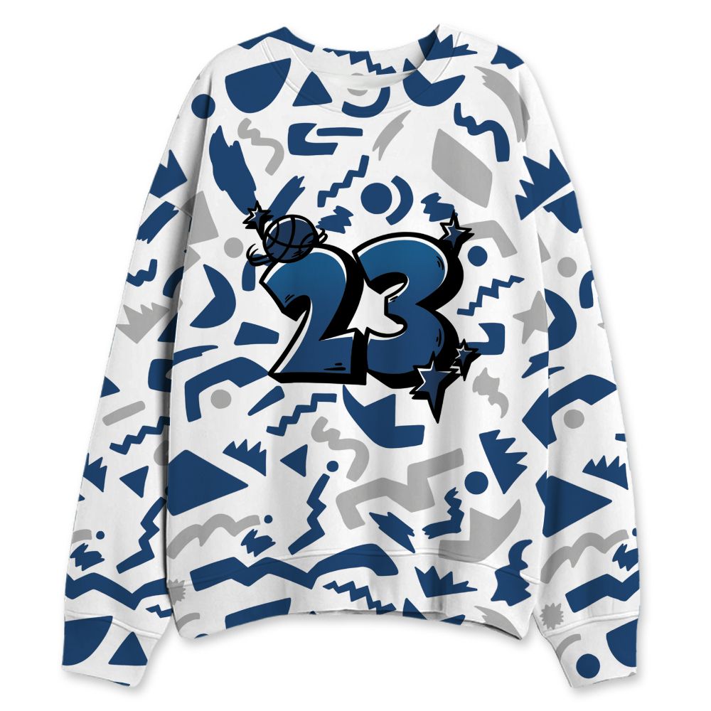 French-Blue-12s-NastyJamz-Sweatshirt-Match-Number-23-Cartoon-All-Over-Print