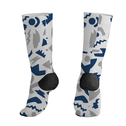 AJ 12 French Blue.NastyJamz Socks Match.Number 23 Cartoon 3D