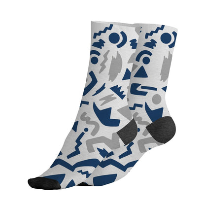 AJ 12 French Blue.NastyJamz Socks Match.Number 23 Cartoon 3D