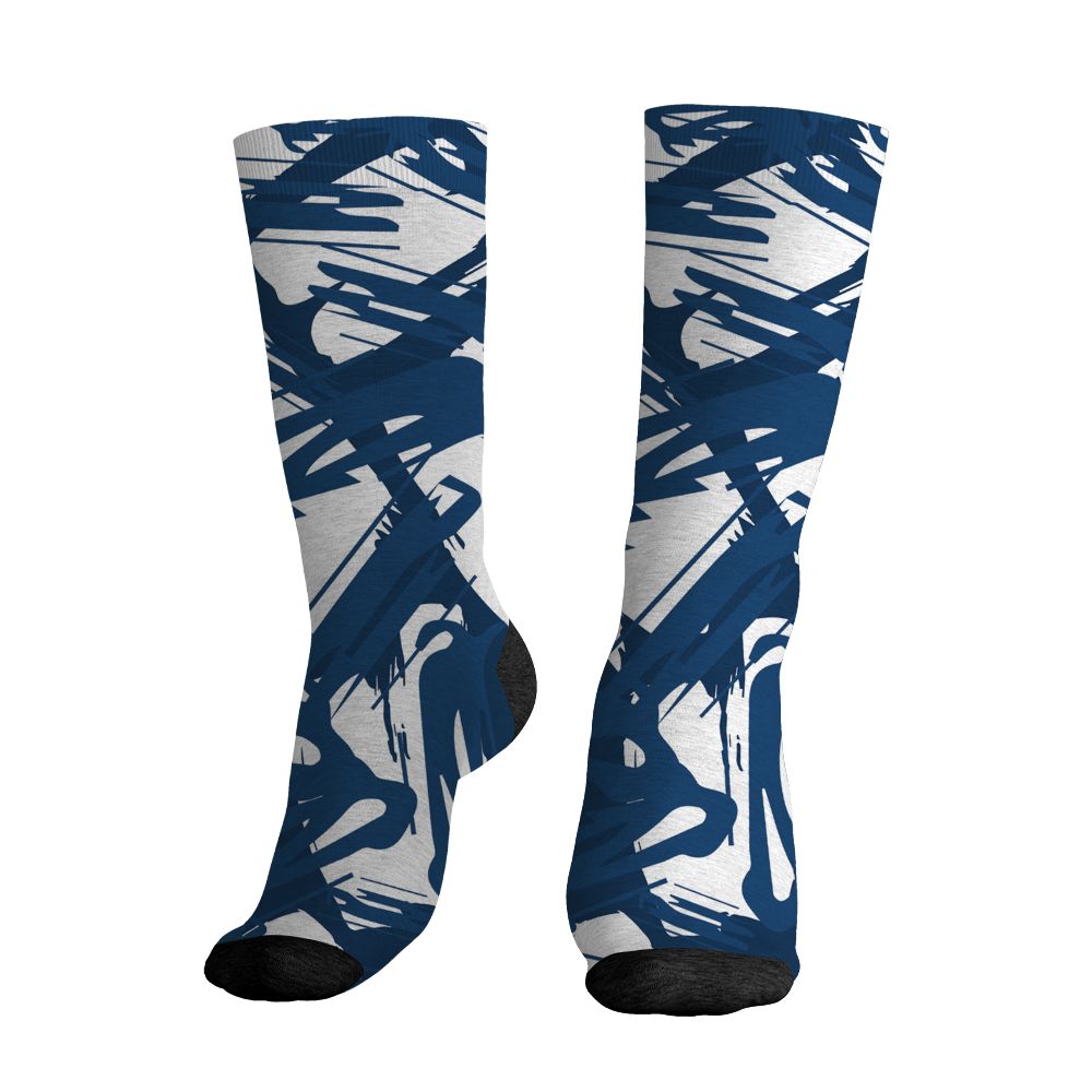 AJ 12 French Blue.NastyJamz Socks Match.Pattern Money Tree 3D
