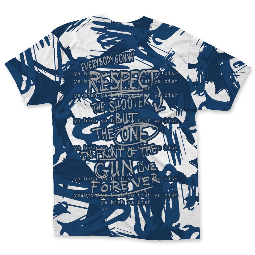 French-Blue-12s-NastyJamz-T-Shirt-Match-Pattern-Money-Tree-All-Over-Print