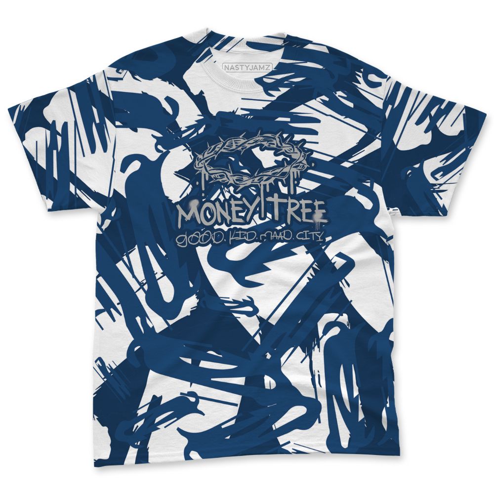 French-Blue-12s-NastyJamz-T-Shirt-Match-Pattern-Money-Tree-All-Over-Print