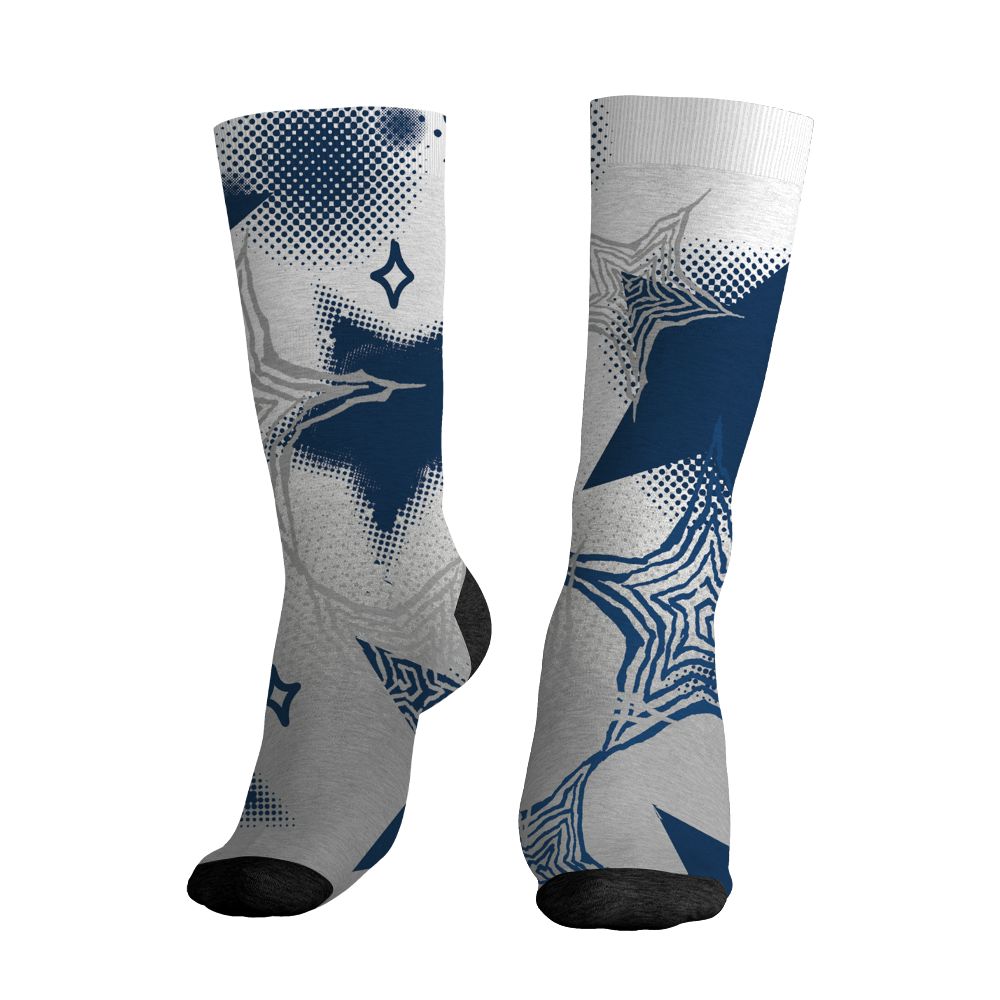 AJ 12 French Blue.NastyJamz Socks Match.Pattern With All The Stars 3D