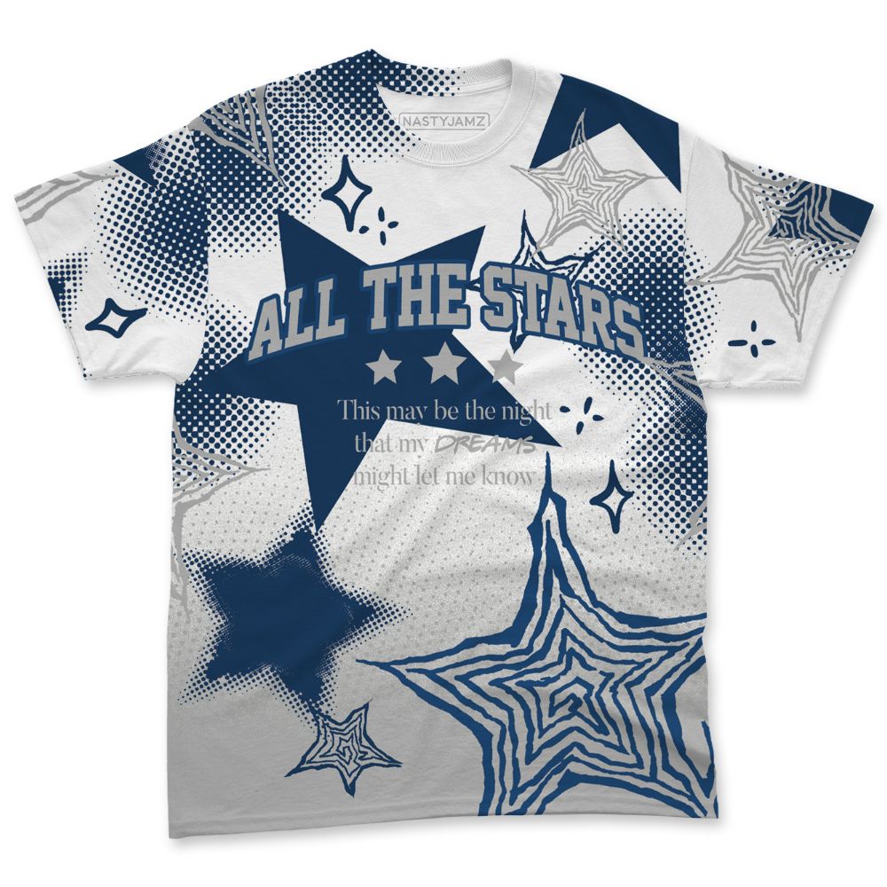 French-Blue-12s-NastyJamz-T-Shirt-Match-Pattern-With-All-The-Stars-All-Over-Print