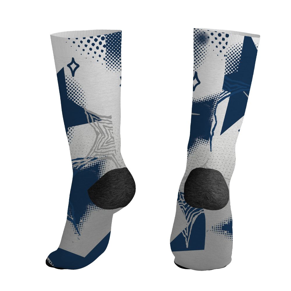 AJ 12 French Blue.NastyJamz Socks Match.Pattern With All The Stars 3D