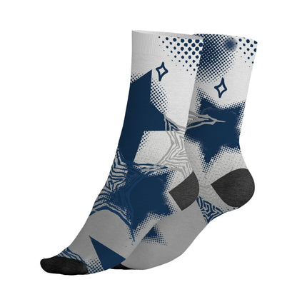 AJ 12 French Blue.NastyJamz Socks Match.Pattern With All The Stars 3D