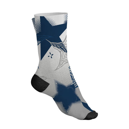 AJ 12 French Blue.NastyJamz Socks Match.Pattern With All The Stars 3D