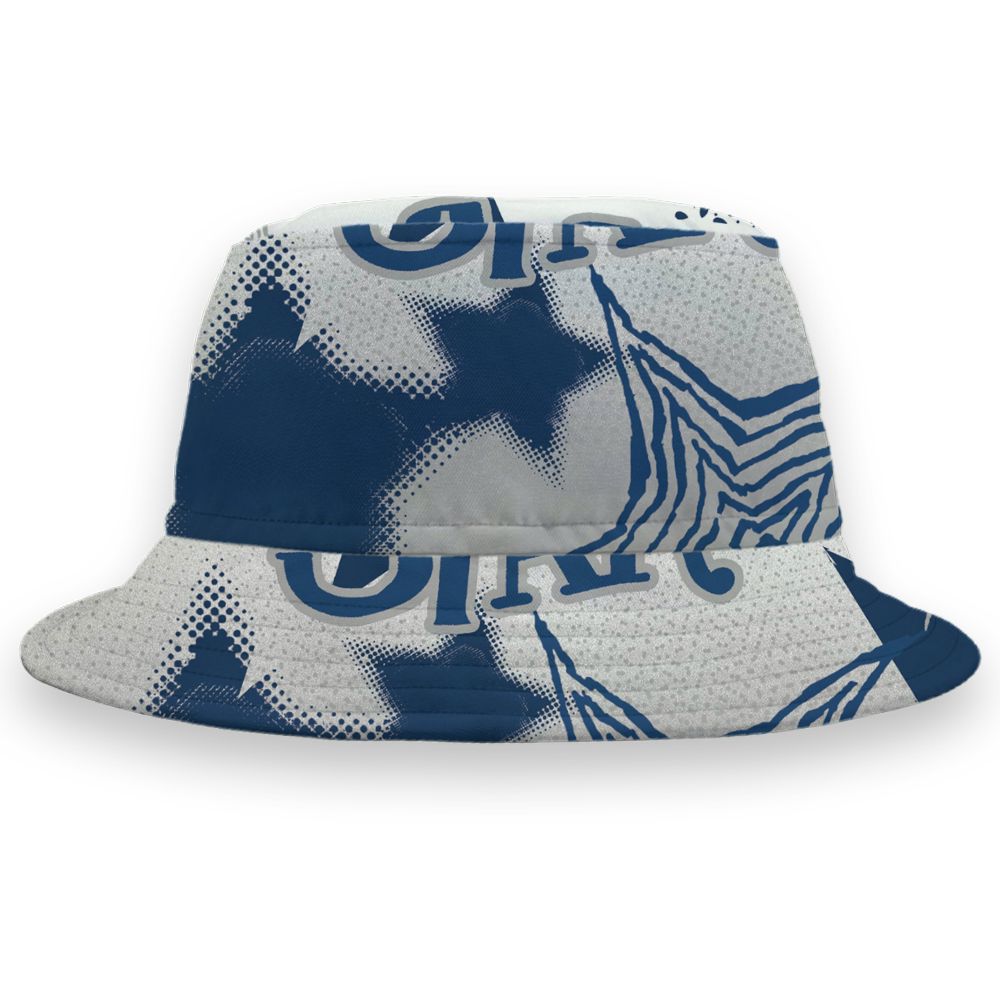 French-Blue-12s-NastyJamz-Bucket-Hat-Match-Pattern-With-All-The-Stars-All-Over-Print