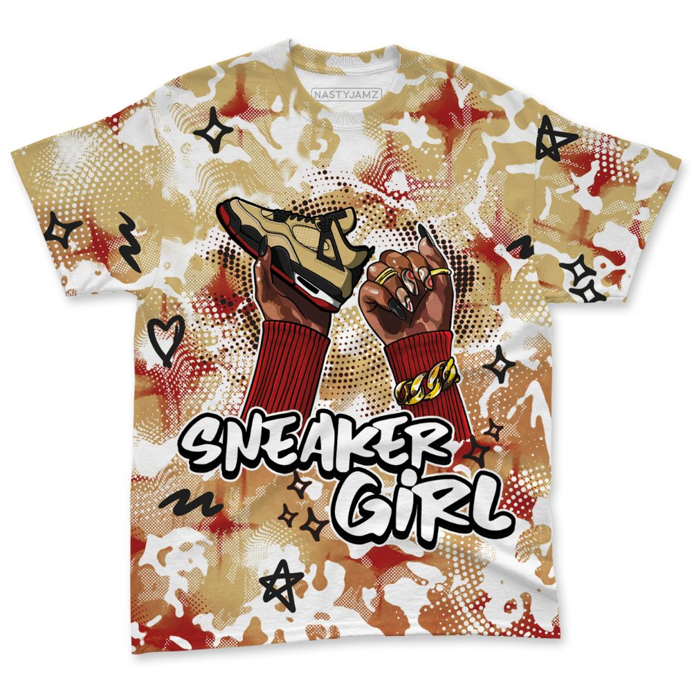 Pizza-4s-NastyJamz-T-Shirt-Match-Sneaker-Girl-Nail-All-Over-Print