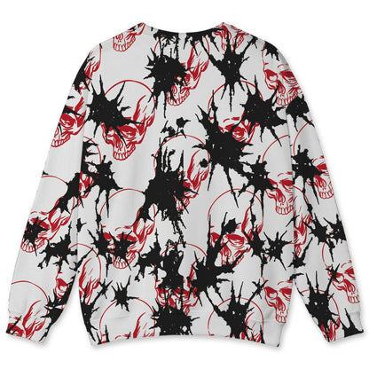 Fire-Red-5s-NastyJamz-Sweatshirt-Match-Dirty-Love-Skull-All-Over-Print