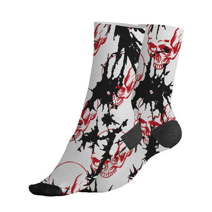 Fire-Red-5s-NastyJamz-Socks-Match-Dirty-Love-Skull-All-Over-Print