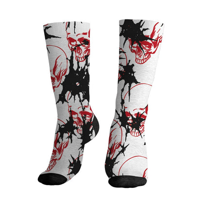 Fire-Red-5s-NastyJamz-Socks-Match-Dirty-Love-Skull-All-Over-Print