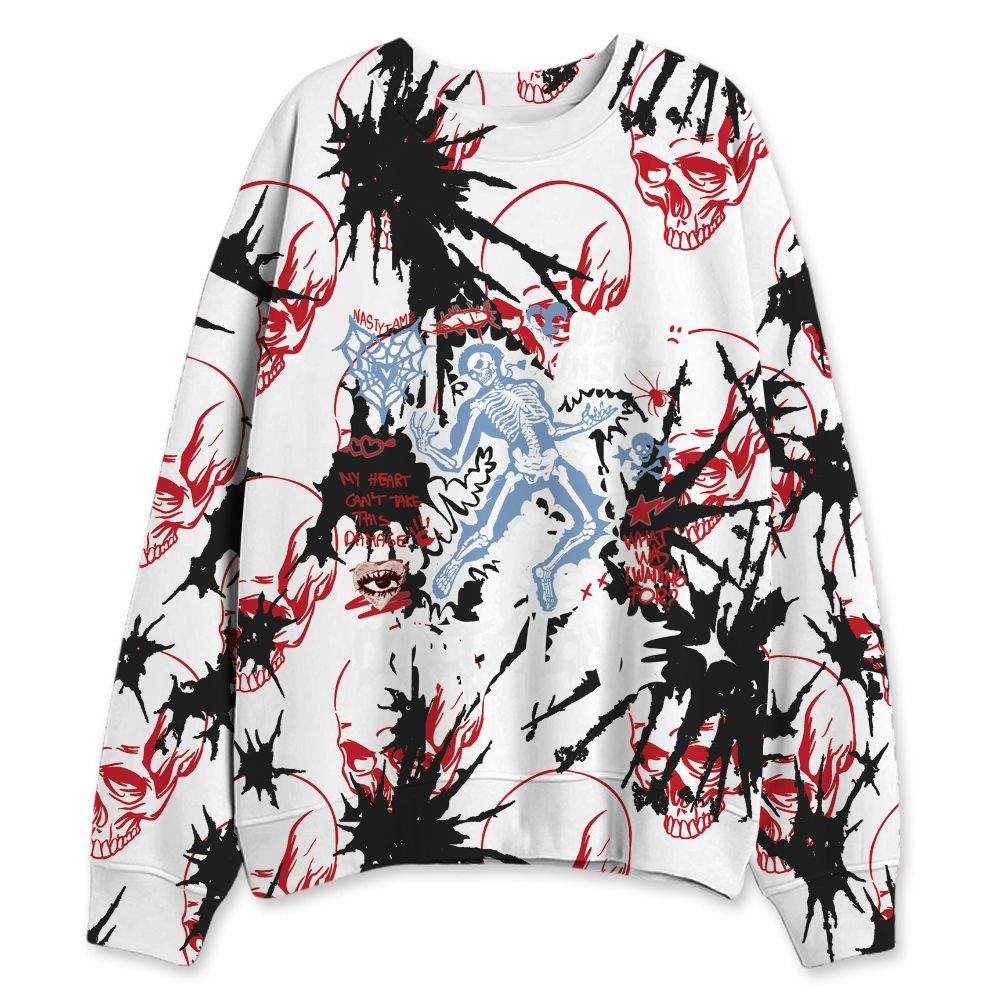 Fire-Red-5s-NastyJamz-Sweatshirt-Match-Dirty-Love-Skull-All-Over-Print
