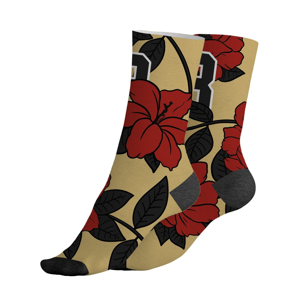 Pizza-4s-NastyJamz-Socks-Match-23-Floral-All-Over-Print-Flower