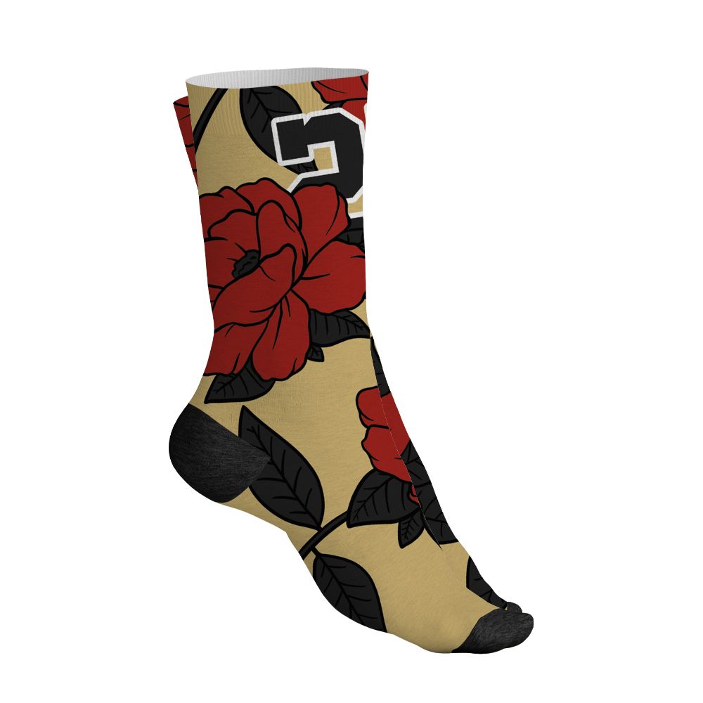 Pizza-4s-NastyJamz-Socks-Match-23-Floral-All-Over-Print-Flower