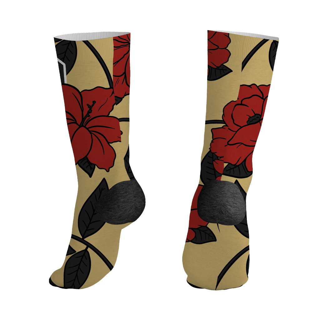 Pizza-4s-NastyJamz-Socks-Match-23-Floral-All-Over-Print-Flower