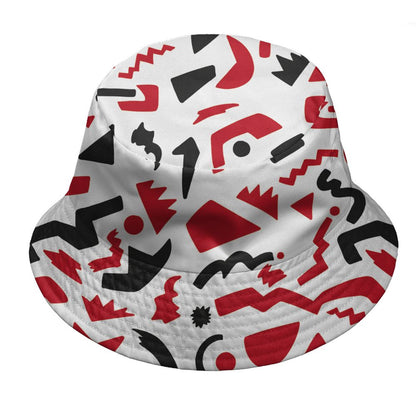 Fire-Red-5s-NastyJamz-Bucket-Hat-Match-Number-23-Cartoon-All-Over-Print