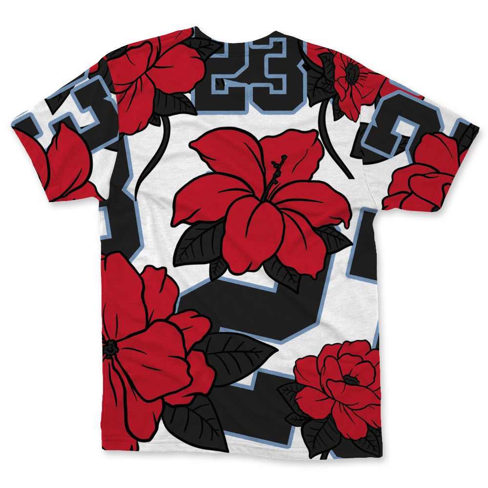 Fire-Red-5s-NastyJamz-T-Shirt-Match-23-Floral-All-Over-Print-Flower